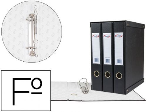 Modulo de 3 pastas de arquivo pardo folio 2 aneis 40 mm preto 350x200x300 mm , Pardo , 75411 , 8428143002606